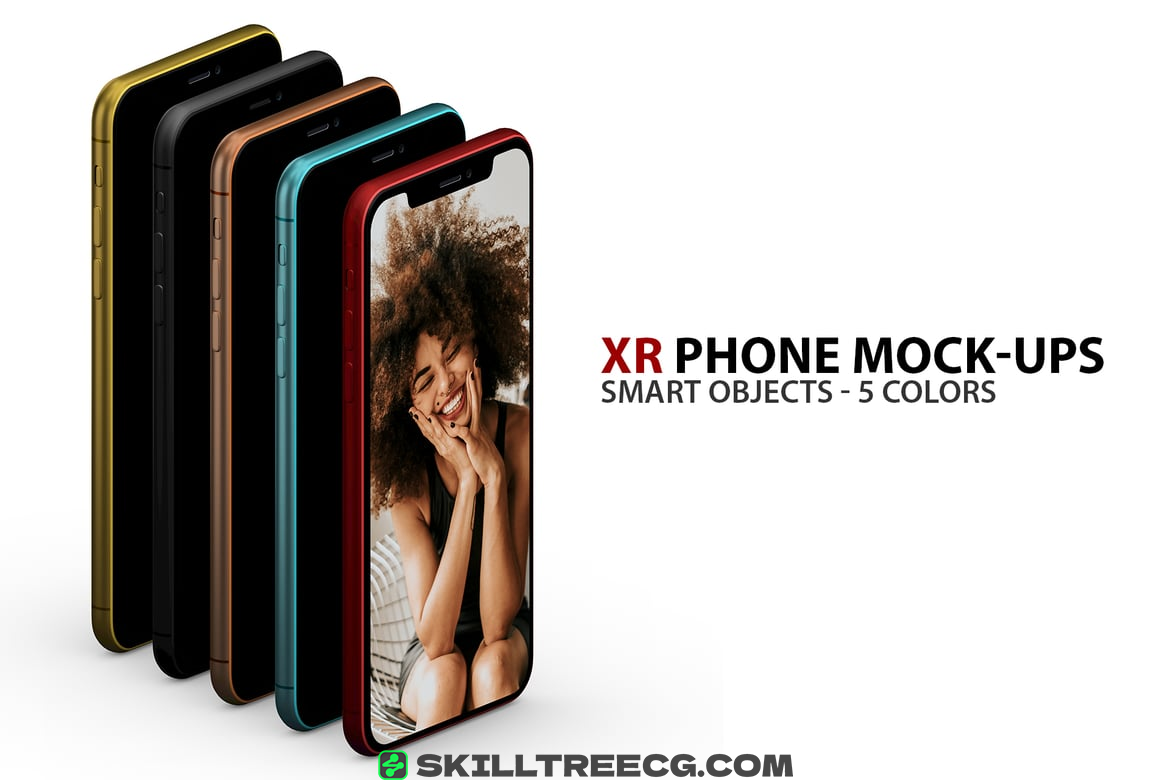 XR Phone Mock-ups with Smart Objects（596942）-技能树